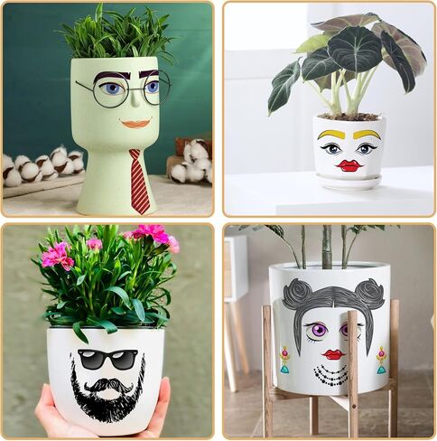 Face Stickers for Crafts, Make a Face Stickers Lips Mouth Eyes Eyebrows Nose Decals, 34 Sticker Faces for Flower Pots DIY Crafts Halloween Holiday Party Supplies in Kuwait