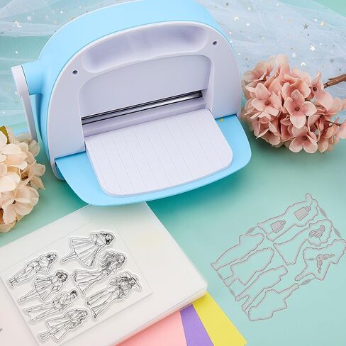 GLOBLELAND Vintage Steampunk Woman Clear Stamps and Metal Die Cuts Wing Gears Transparent Stamp Rrtro Label Cutting Dies for Card Making Embossing Scrapbooking in Saudi Arabia