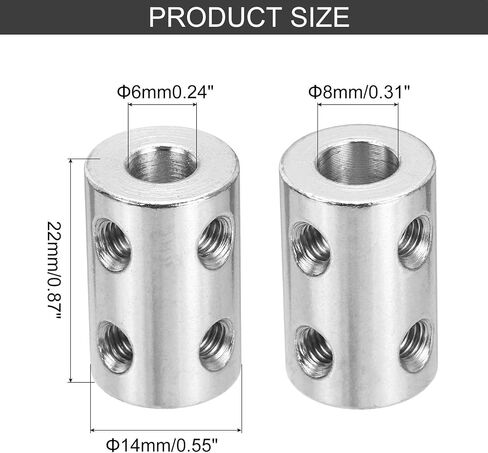 Meccanixity اقتران المسمار الصارم 4 مم إلى 4 مم موصل مقرنة عمود L22mm x D14mm موصل مفصل الصلب مجموعة من الطابعات ثلاثية الأبعاد DIY مع 20 مسامير ، والفضة ، 5pack in Kuwait