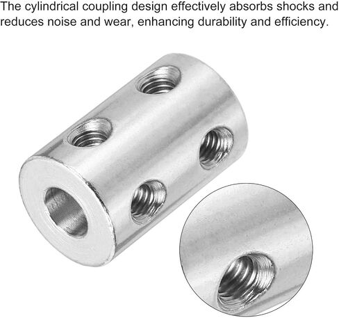 Meccanixity اقتران المسمار الصارم 4 مم إلى 4 مم موصل مقرنة عمود L22mm x D14mm موصل مفصل الصلب مجموعة من الطابعات ثلاثية الأبعاد DIY مع 20 مسامير ، والفضة ، 5pack in Kuwait