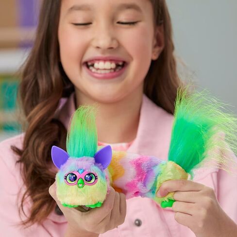FURBY DJ Furblets Pepp-Oh-Roni Mini Electronic Plush Toy with Funny Stretchable Sound Effects & Music, Speaks Furbish, Pizza Colors in Kuwait