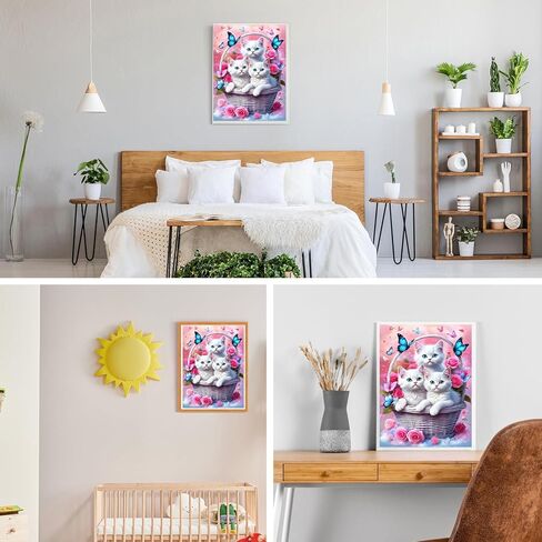 GDYEEH DIY 5D Fantasy Butterfly Diamond Art Kits ، Round Full Drillland Dreamland Diamond Painting Picture ، Flowers Butterfly Painting bast in Kuwait