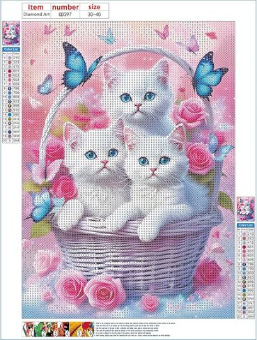 GDYEEH DIY 5D Fantasy Butterfly Diamond Art Kits ، Round Full Drillland Dreamland Diamond Painting Picture ، Flowers Butterfly Painting bast in Kuwait