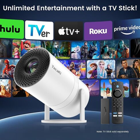 Mini Portable Projector with WiFi and Bluetooth, Movie projector 1080P HD Supported, Auto Keystone Correction, 180° Rotatable, Compatible with TV Stick, HDMI, USB, Smartphone, Laptop(Grey) in Saudi Arabia