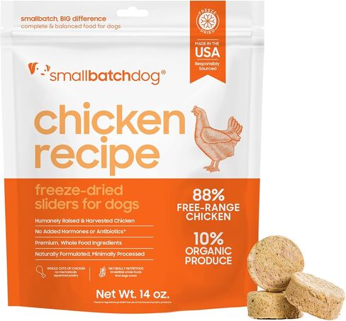 Smallbatch Pets Freeze-Dried Premium Raw Food Diet for Dogs, Duck Recipe, 14 oz, Made in The USA, Organic Produce, Humanely Raised Meat, Hydrate and Serve Patties, Single Source Protein, Healthy in Saudi Arabia