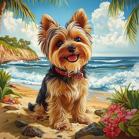 Miwixy Dog Diamond Art Kits for Adults,Golden Retriever Diamond Painting Kit,5D Round Full Drill Animal Diamond Art Flowers Canvas for Beginners Home Wall Decor 12 x 12 Inch in Saudi Arabia