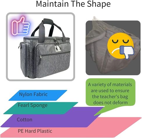Rolling Teacher Bag with Five 360-Degree Rotating Wheels,Teacher Tote Bag with Detachable Trolley and Fits for 15.6" Laptop Floral in Kuwait