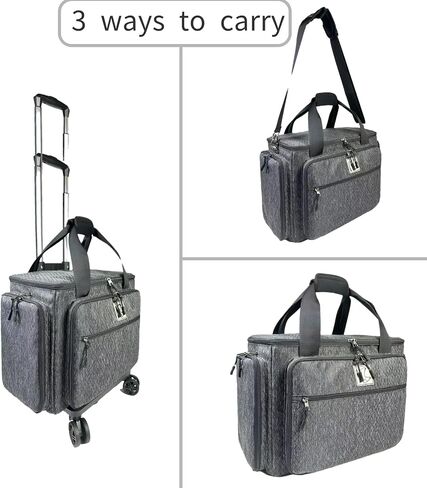 Rolling Teacher Bag with Five 360-Degree Rotating Wheels,Teacher Tote Bag with Detachable Trolley and Fits for 15.6" Laptop Floral in Kuwait
