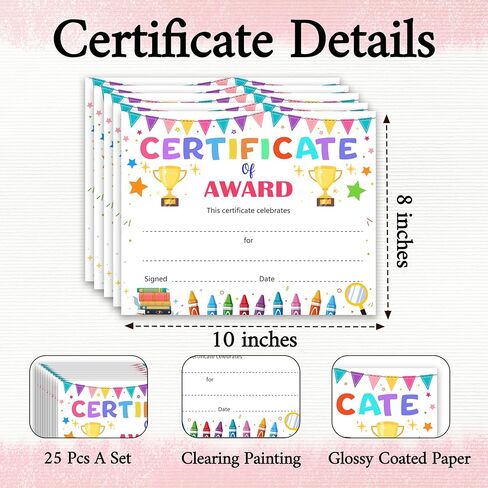 Certificate of Award, Space Achievement Certificates Paper for Kids, Back to School Teachers Supplies, Student of The Month Award Certificate, Certificates of Recognition for Students, 25 Pcs (14) in Kuwait