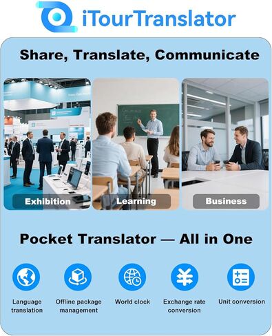 iTour Detachable Language Translator Device, Upgraded Instant Voice Translator, Real Time Dual Screen AI Translator with 139 Languages, Online & Offline & Photo & Group Chat & Text Translation in Kuwait
