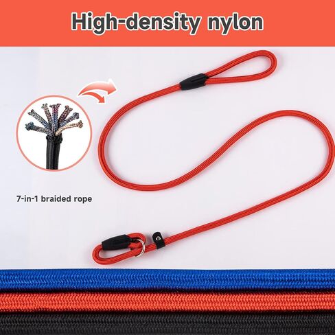 3-Pack Adjustable Dog Slip Leads Pink/Light Blue/Orange - Super-Strong, Easy On/Off, No Collar Needed, Standalone Use, Eye-Catching for Walking/Training in Kuwait