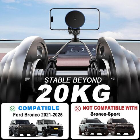 حامل جبل الهاتف لفورد برونكو 2021 2022 2023 2024 2025 2/4 الباب ، Magsafe Phone Mount ، حامل هاتف مغناطيسي لـ iPhone 17 16 15 14 13 12 ، للاطلاع على إكسسوارات فورد برونكو (وليس لبرونكو سبورت) in Kuwait
