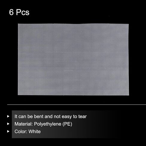 Meccanixity 10pcs 13 "x20" ورقة قماشية بلاستيكية 8 COUNT NEEDEPOINT CANVAS فارغة لتطريز CROCHET CROCHET YARN CRAFTING ، WHITE in Saudi Arabia