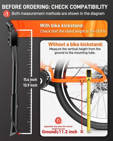 HENMI Bike Kickstand for 24-29 Inch Bicycle, 2 Holes Extra Stable Max Load 176LBS, Non-Slip Base Adult Bicycle Kickstand for Mountain Bike, E-Bike in Saudi Arabia