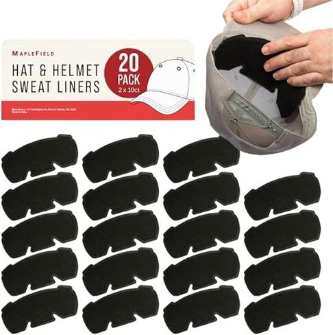 5 Pack Ultra Absorbent Helmet and Hats Sweat Liner for Caps, 3 Layer Disposable Hard Hat Liner Sweat Protector on Face and Eyes Stops Stains Black in Saudi Arabia