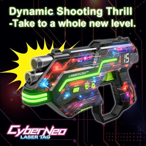 مجموعة مدافع العلامات بالليزر من 2: إعداد سترة LED | برميل ديناميكي | الأفكار الممتعة العمر 8+ سنة العمر | Lazer Game Teen Boys & Girls Outdoor Activity | هدية للأطفال والمراهقين والكبار in Kuwait