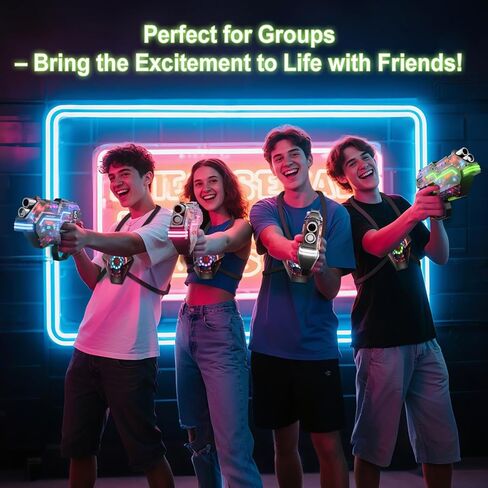 مجموعة مدافع العلامات بالليزر من 2: إعداد سترة LED | برميل ديناميكي | الأفكار الممتعة العمر 8+ سنة العمر | Lazer Game Teen Boys & Girls Outdoor Activity | هدية للأطفال والمراهقين والكبار in Kuwait