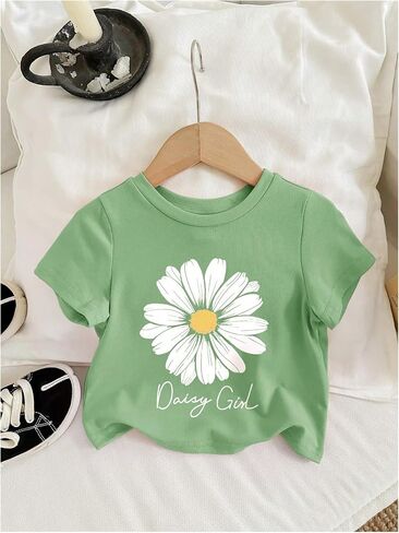 SweatyRocks Girl's 3 Pack T Shirts Floral Letter Graphic Tees Short Sleeve Crew Neck Summer Top in Saudi Arabia