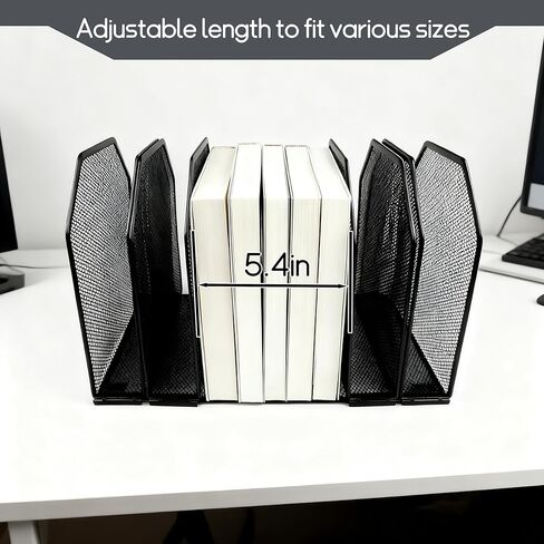 Desk File Organizer,Detachable Office Folder Organizer,Wrought Iron Paint is not Easy to Rust,Suitable for Home, School, Office Classrooms (Black - 7 grids) in Saudi Arabia
