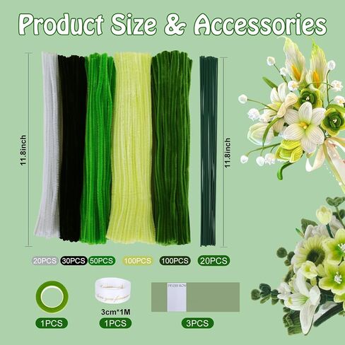 BLUBLD 400 Pcs Pipe Cleaners Craft Kit, 4 Assorted Colors Pipe Cleaners Bulk,Arts and Craft Supplies, Craft Supplies Kit, Ideas for Art Project Activity, Gardening Tape,Stamen& Ribbon (Pink) in Saudi Arabia