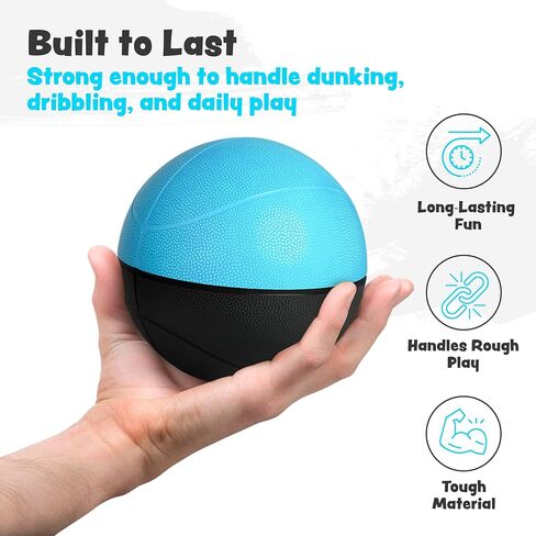 BAMMAX MINI كرة السلة لـ MINI HOOP | مسرحية داخلية أو داخلية وصامتة لـ Nerf Hoop | 4 بوصة للأطفال والأطفال الصغار | لعبة الرغوة الناعمة كرة السلة الداخلية (حزمة 2). in Kuwait