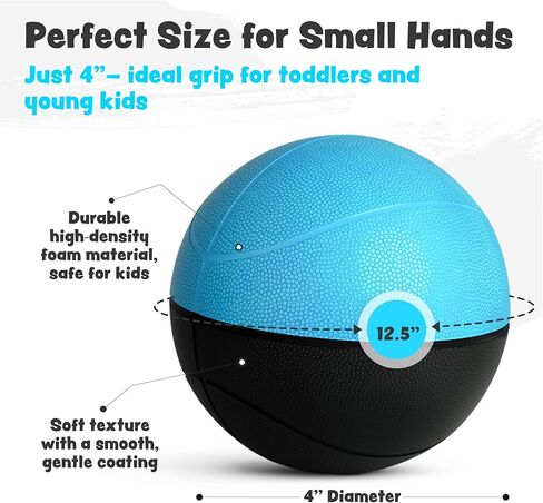 BAMMAX MINI كرة السلة لـ MINI HOOP | مسرحية داخلية أو داخلية وصامتة لـ Nerf Hoop | 4 بوصة للأطفال والأطفال الصغار | لعبة الرغوة الناعمة كرة السلة الداخلية (حزمة 2). in Kuwait