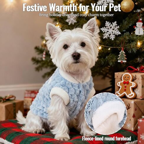Dog Sweater for Small Dogs – Extra Warm Turtleneck Puppy Clothes, Soft Knit Pullover Dog Coat for Winter & Christmas, Cozy Pet Outfit (Red, S) in Saudi Arabia