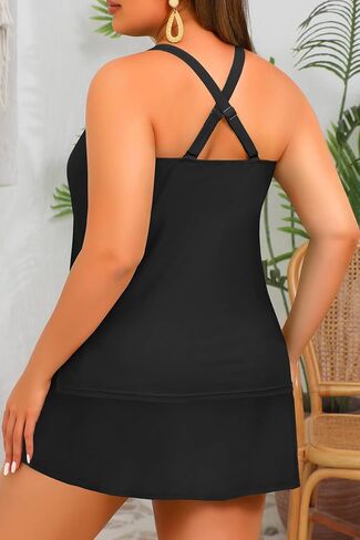 زائد الحجم Tankini مع تنورة - قطعتين للسباحة البطن السيطرة على بدلة السباحة عالية الرقبة ملابس السباحة 2025 in Saudi Arabia