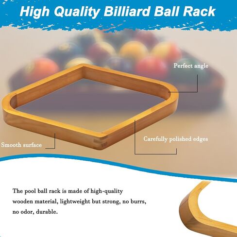 23 Pcs Wooden Pool Triangle Rack, Pool Table Accessories with Pool Table Brush for Felt, 2-1/4" Pool Ball Holder, Billiard Magic Ball Rack Billiard Accessories (Wine Red) in Kuwait