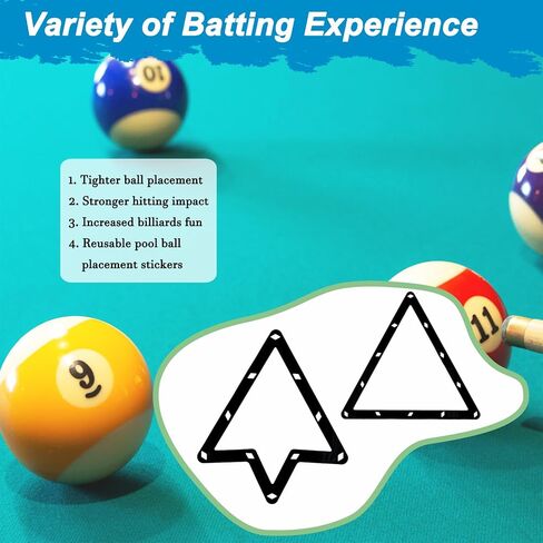 23 Pcs Wooden Pool Triangle Rack, Pool Table Accessories with Pool Table Brush for Felt, 2-1/4" Pool Ball Holder, Billiard Magic Ball Rack Billiard Accessories (Wine Red) in Kuwait