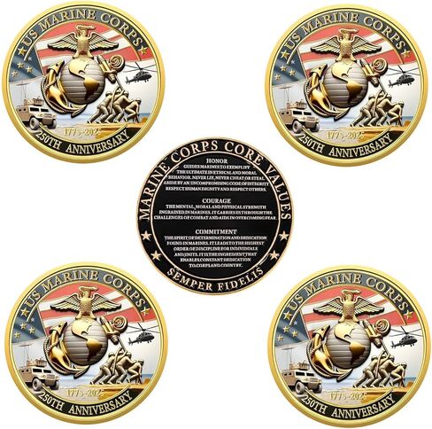 Navy Marine Corps 250 Coins الذكرى المعدنية ، العملات المعدنية التحدي العسكرية- الهدية المعدنية المعدنية القابلة للتحصيل القابلة للتحصيل ، 1.77 بوصة in Kuwait