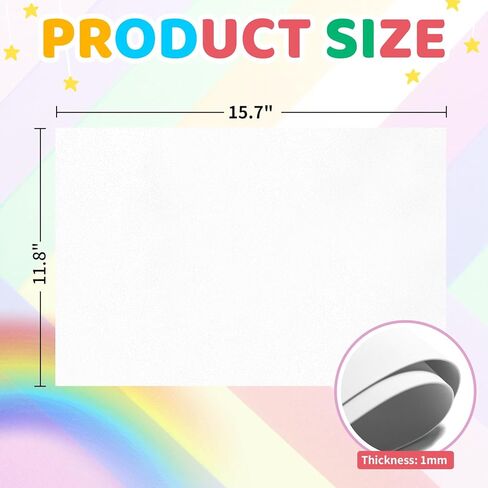 60 Pack EVA Foam Sheets, 12 x 8 Inch, 1mm Thick, Assorted 15 Colors Crafting Sponge Foam Paper for School Scrapbooking and DIY Craft Projects in Kuwait