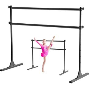 4FT/5FT/6FT Height Adjustable Freestanding Ballet Barre with Fabric Sleeve Portable Double Ballet Bar 350 lbs Capacity Heavy Duty Dance Barre for Home Workout, Stretch in Saudi Arabia