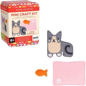 Petit Collage: Mini Craft Kit: Pocket Pet Corgi Dog - Portable Felt Sewing Kit with Precut Pieces, Thread, Stuffing, Child‑Safe Needle & Tin – Screen‑Free Fine Motor Toy for Ages 6+ in Kuwait