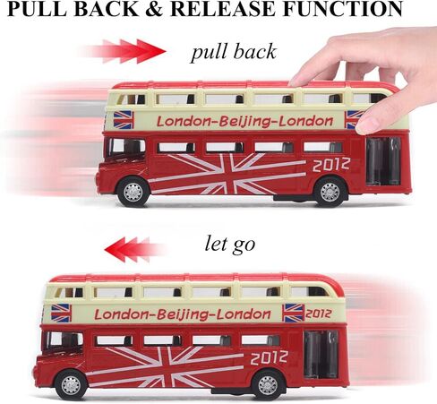 OTONOPI City Bus Toy for Kids, 1:64 Scale Die Cast Metal Pull Back Vehicles, Model Cars Toys Educational Gift 3 Pack, Friction Powered Cars Play Toys for Kids Boys Girls Ages 3 up in Kuwait
