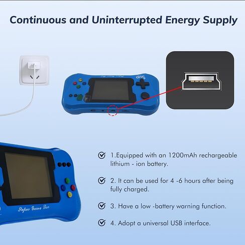 لعبة محمولة للأطفال - ألعاب فيديو Retro Retro المحمولة مسبقًا ، مشغل ألعاب فيديو محمول - مشغل ألعاب محمول مع بطارية قابلة للشحن ميني أركيد هدايا إلكترونية للأولاد يعملون مع التلفزيون in Kuwait