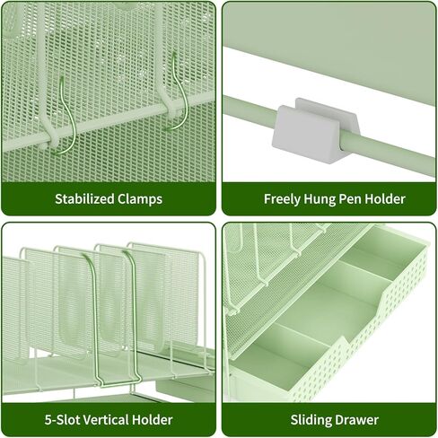 منظم المكتب ، منظمة مكتبية مع حامل ملفات عمودي ، منظم ملفات مع حامل درج وقلم ، وملحقات مكتب ومنظمي مساحة العمل للمكتب المنزلي (أسود) in Kuwait