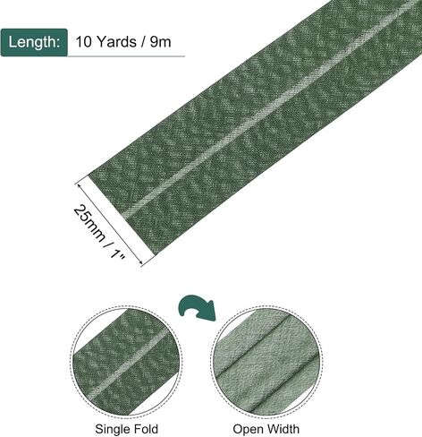 MECCANIXITY 1/2 Inch Single Fold Bias Tape Cotton Continuous Bulk Bias Tape for Sewing, Seaming Quilting Hemming Binding Crafts (Light Green 10 Yards) in Saudi Arabia