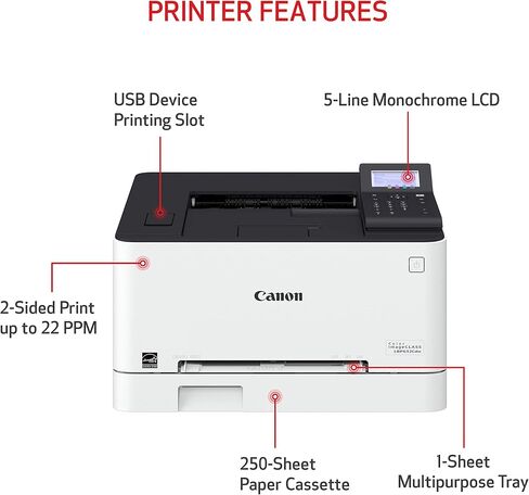 Canon Color imageCLASS LBP646Cdw Wireless Laser Printer for Duplex Printing, White - 26 PPM Home Office, Small Office Printer in Saudi Arabia