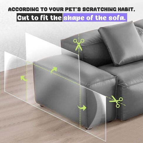 Iridescent Cat Scratch Furniture Protector, 160" x 12.4" Clear Couch Protector from Cat Claws, Thickened Self-Adhesive Cats Couch Protector for Furniture, Sofa, Door in Kuwait