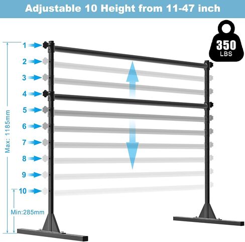 4FT/5FT/6FT Height Adjustable Freestanding Ballet Barre with Fabric Sleeve Portable Double Ballet Bar 350 lbs Capacity Heavy Duty Dance Barre for Home Workout, Stretch in Saudi Arabia