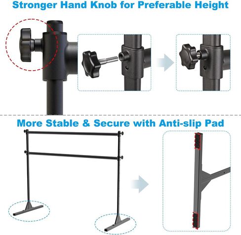4FT/5FT/6FT Height Adjustable Freestanding Ballet Barre with Fabric Sleeve Portable Double Ballet Bar 350 lbs Capacity Heavy Duty Dance Barre for Home Workout, Stretch in Saudi Arabia