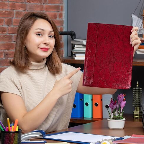 وردة الذهب padfolio ، محفظة سستة الموثق للنساء ، 3 رنين الموثق 1 بوصة ، مجلد Pu padfolio رفيع ، مخطط A4 مع جيب الكمبيوتر المحمول ، هدية للنساء والبنات in Kuwait