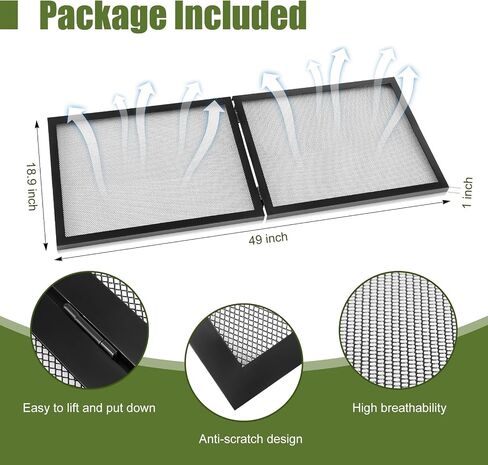 Landhoow 55 Gallon Screen Cover for Hinged Door Pet Reptile Terrarium Screen Cover Large Reptile Terrarium Fish Tank Lid with Center Hinge in Saudi Arabia