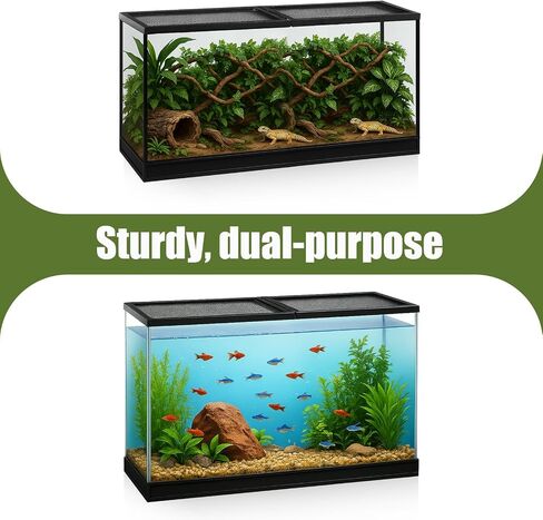 Landhoow 55 Gallon Screen Cover for Hinged Door Pet Reptile Terrarium Screen Cover Large Reptile Terrarium Fish Tank Lid with Center Hinge in Saudi Arabia
