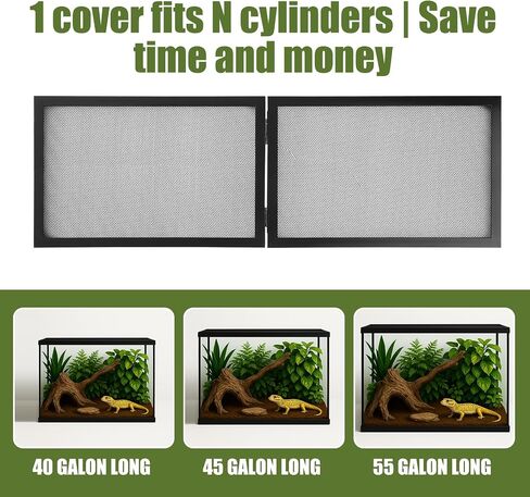 Landhoow 55 Gallon Screen Cover for Hinged Door Pet Reptile Terrarium Screen Cover Large Reptile Terrarium Fish Tank Lid with Center Hinge in Saudi Arabia
