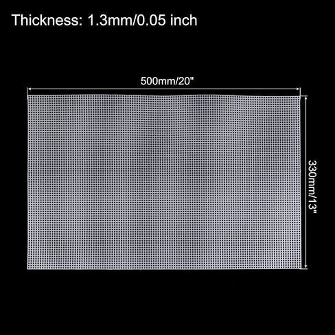 meccanixity 6pcs 13 "x20" ورقة من البلاستيك ورقة 8 COUNT NEEELEPOINT CANVAS مربع لتطريز كروشيه كروشيه خيوط الغزل ، أبيض in Kuwait