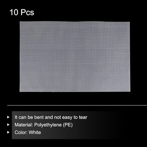 meccanixity 6pcs 13 "x20" ورقة من البلاستيك ورقة 8 COUNT NEEELEPOINT CANVAS مربع لتطريز كروشيه كروشيه خيوط الغزل ، أبيض in Kuwait