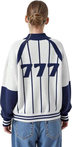 Aelfric Eden Vintage Stripe Sweater Sweater للجنسين الحظر رقم الرسم الرسمي ناعم دافئ عصري in Saudi Arabia