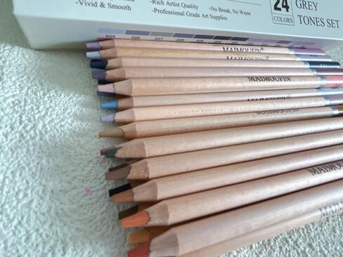 Soft Pastel Pencils 24 Colors Vibrant Drawing Pencil Set Professional Grade Pastels Art Supplies for Drawing Sketching Coloring (Brown) in Kuwait